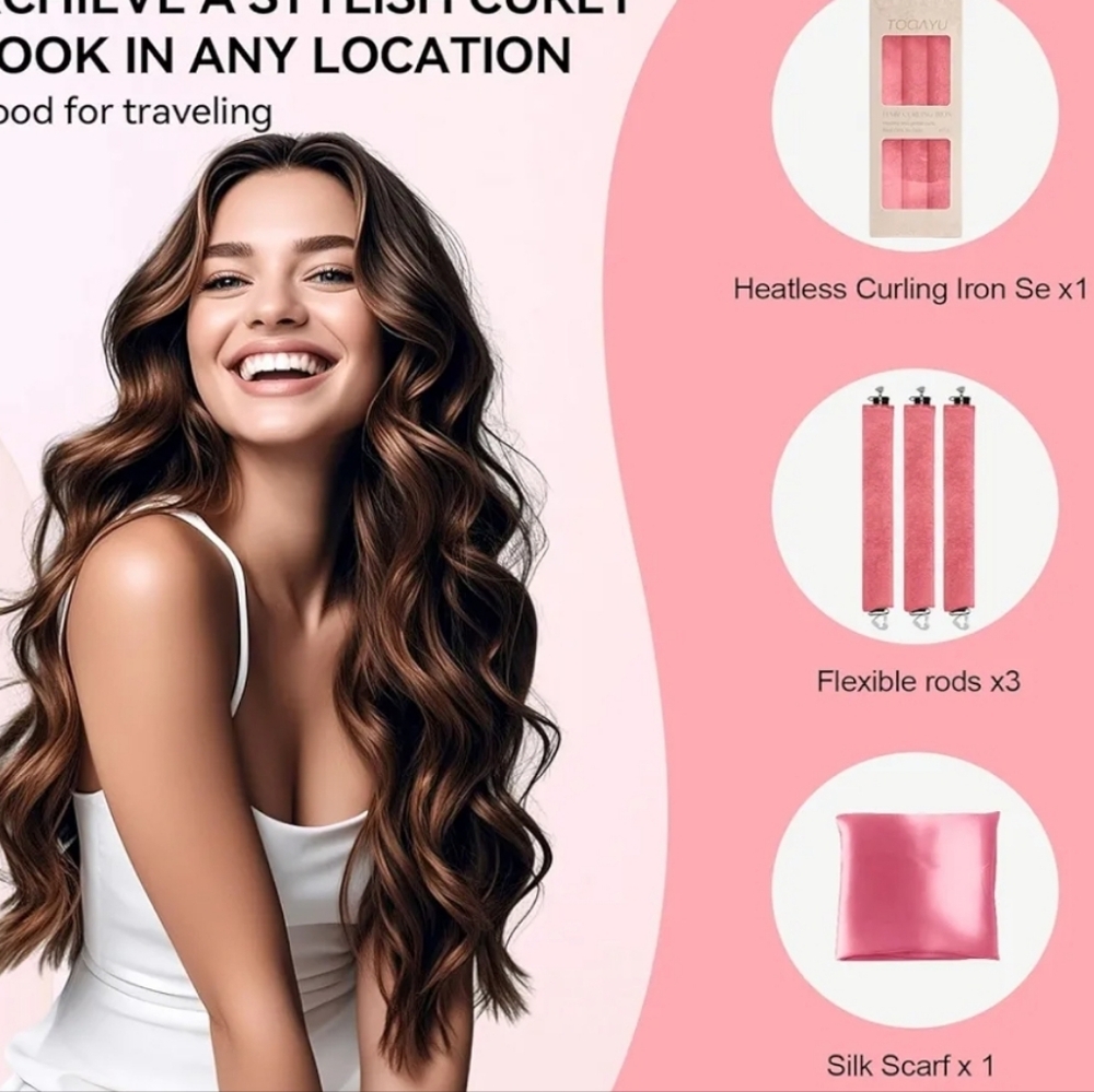 TOGA Pink Heatless Hair Curling Set - Picture 5 of 6